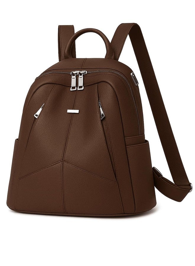 MUCHOVA Women Casual Travel Bags Stylish Medium Lightweight Backpack for Girls Fashion Multipurpose Shoulder Backpack (Chocolate) - Image 2